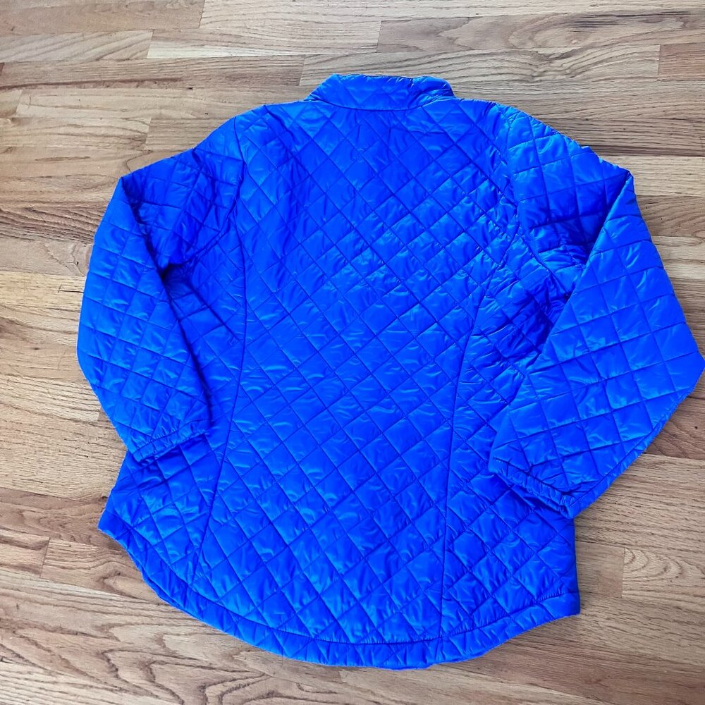 Torrid  Feel the Fit Cobalt Blue Diamond Quilted Puffer Jacket Packable Size 1 X - Picture 2 of 10
